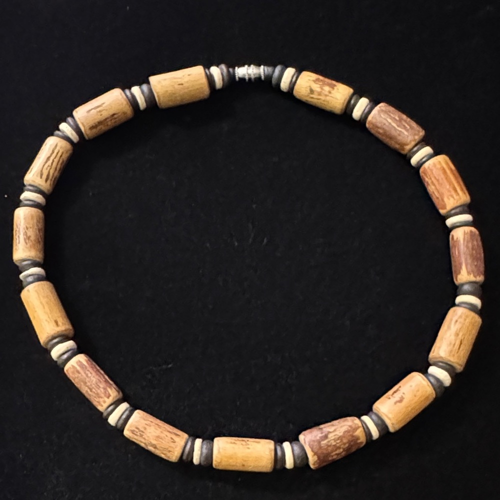 Natural Wood Bead Necklace